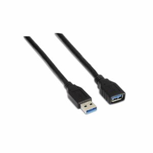 cabo Alargador USB 3.0 Aisens A105-0041/ USB Macho - USB Hembra/ até 9W/ 625Mbps/ 1m/ Preto